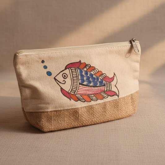 Handmade Madhubani Art Hand Purse – Small Ethnic Wallet