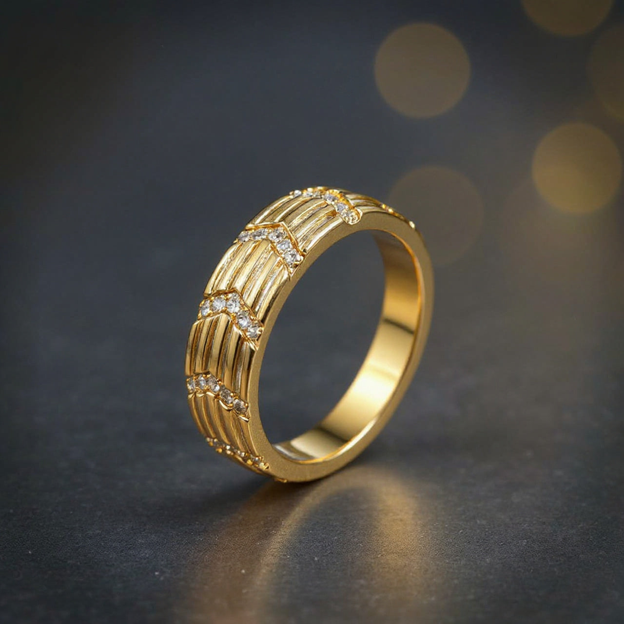 Classic Round CZ Solitaire Ring - Gold-Plated Halo Engagement Style