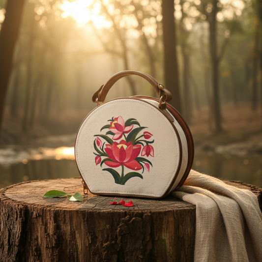 Madhubani Art Clutch – Handpainted Mithila Purse for Women