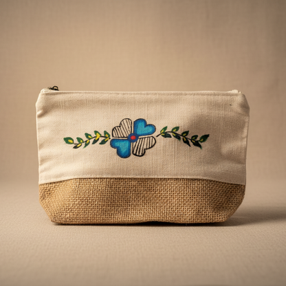 Mini Madhubani Hand Purse – Handpainted Mithila Art Wallet