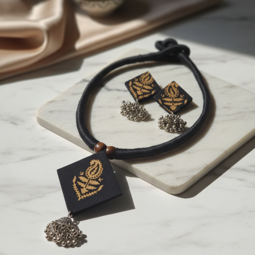 Full Black Necklace – Handmade by NK Creation | Only ₹199