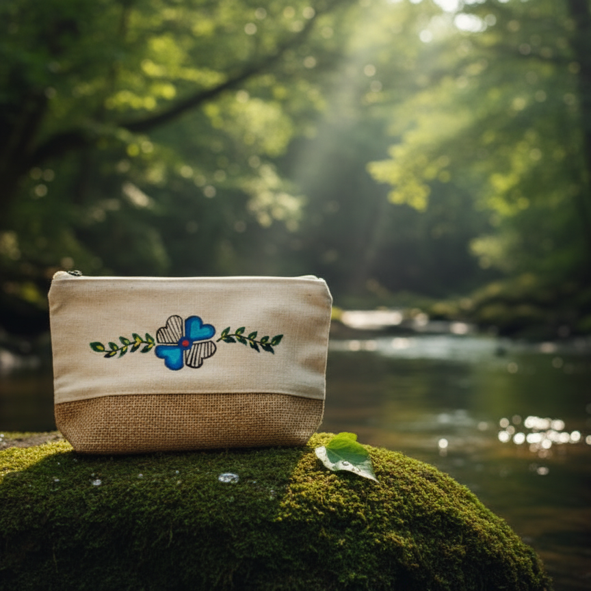 Mini Madhubani Hand Purse – Handpainted Mithila Art Wallet