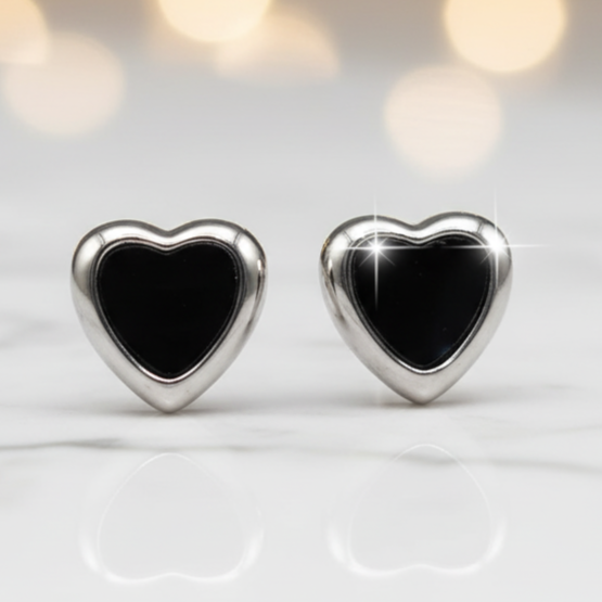 Black Enamel Bow Drop Earrings with Pearl Stud & CZ Dangles