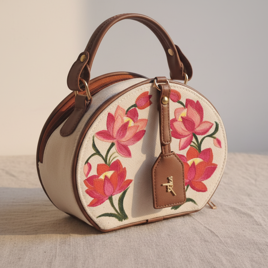 Handpainted Madhubani Purse – Ethnic Folk Art Clutch