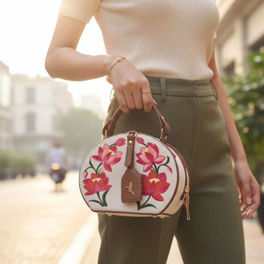 Handpainted Madhubani Purse – Ethnic Folk Art Clutch
