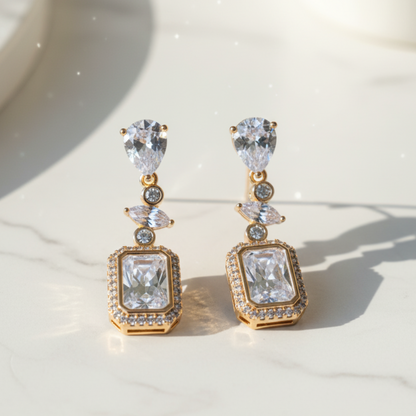 NK Creation Xuping Stone Hanging Earrings – Imitation Jewelry Gujarat