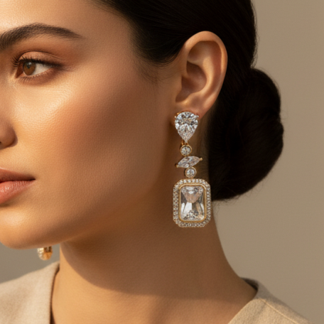 NK Creation Xuping Stone Hanging Earrings – Imitation Jewelry Gujarat