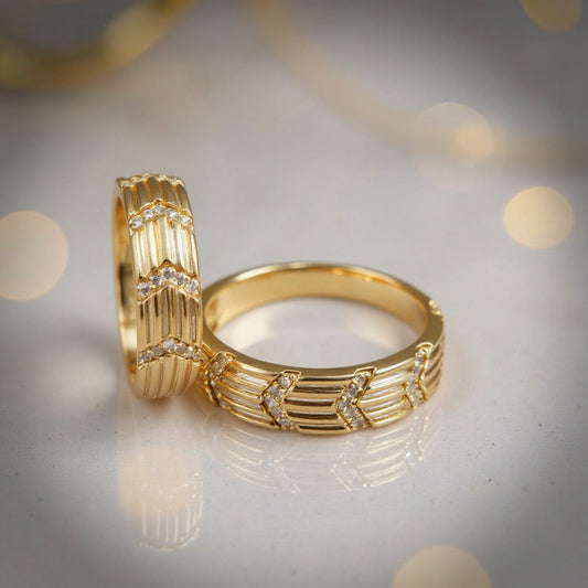 Classic Round CZ Solitaire Ring - Gold-Plated Halo Engagement Style